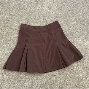 Brown corduroy pleaded skirt